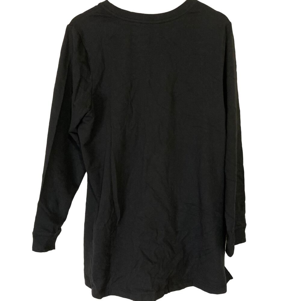 A297782 DENIM & CO Active Crew Neck Long Sleeve Tunic Black L - Picture 4 of 6